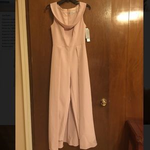 kay unger jumpsuit gown blush